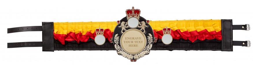 QUEENSBURY ENGRAVE SILK CHAMPIONSHIP BELT - QUEEN/B/ENGRAVE/SILK - AVAILABLE IN 6 COLOURS